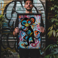 Jungle Monkey Graffiti Poster