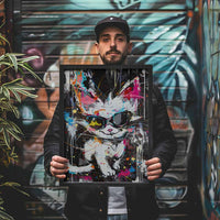 Street-Style Cat Art Graffiti Poster