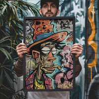 Smoking Caricature Graffiti Poster