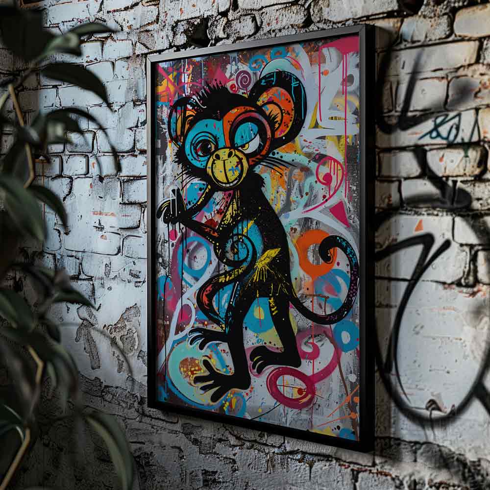 Jungle Monkey Graffiti Poster