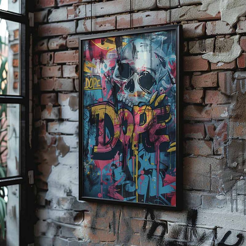 Dope Skull Graffiti Poster