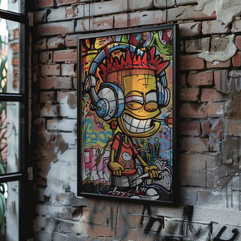 Cartoon Wall Art Graffiti Poster