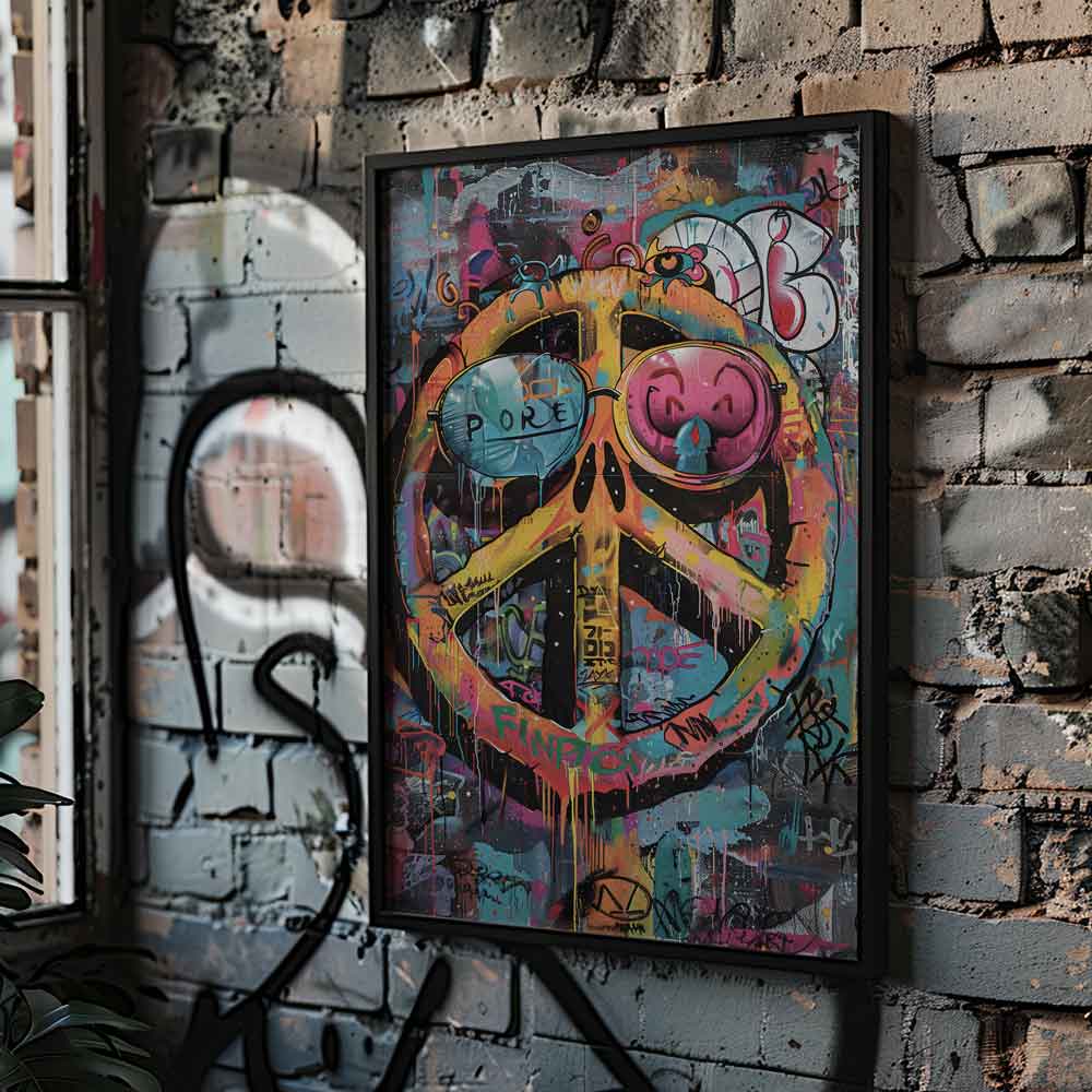 Peace Symbol Graffiti Poster