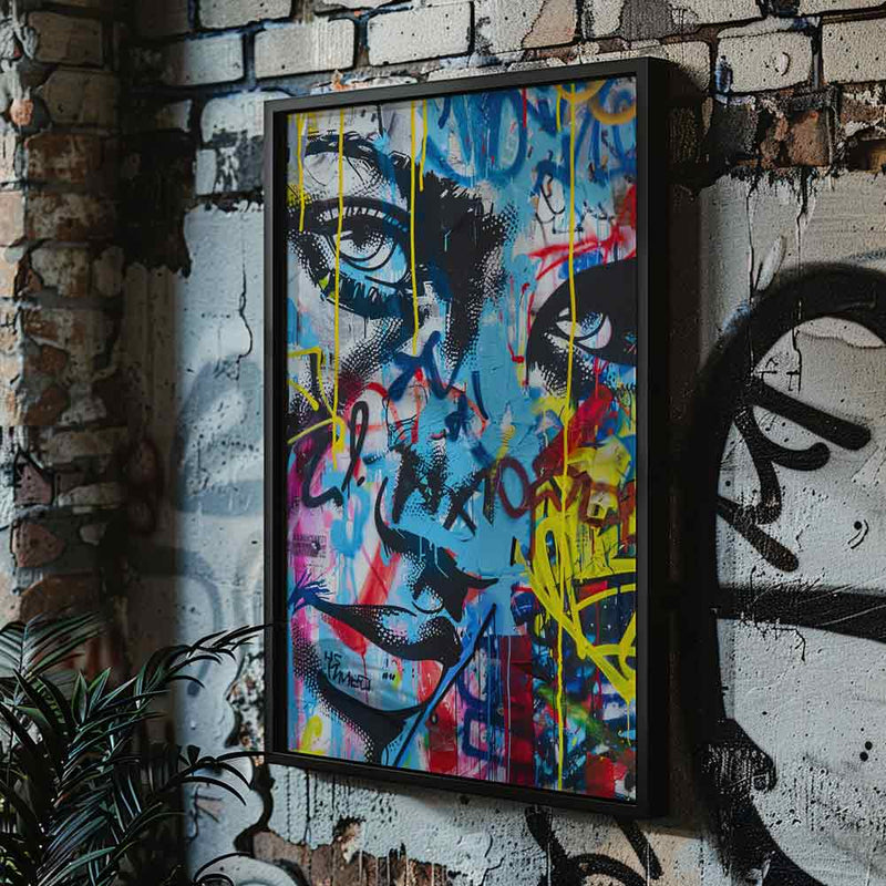 Woman's Face Graffiti Poster