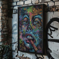 Expressive Face Graffiti Poster