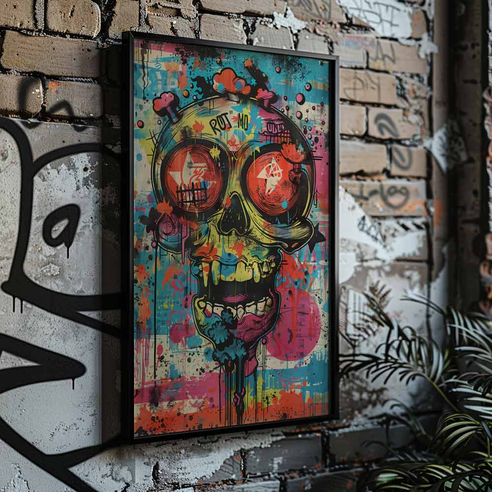 Insane Skull Graffiti Poster