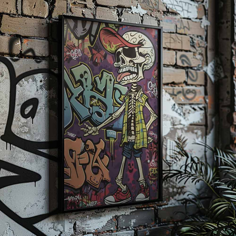 Skull Street Art Graffiti Poster