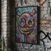 Spray Painted Smiley Graffiti Poster