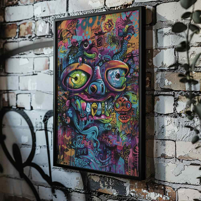 Monster's Face Graffiti Poster