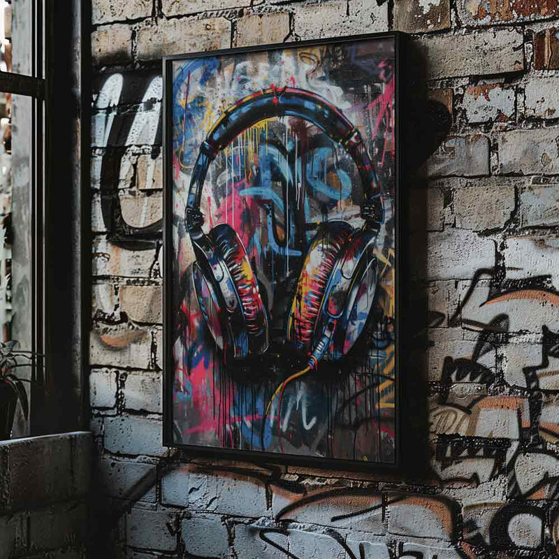 Headphone Graffiti Poster