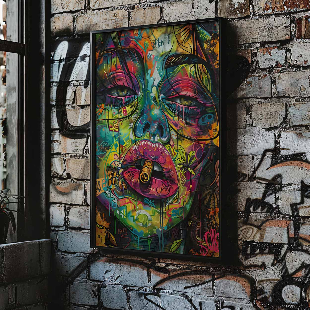 Graffiti Women Blunt Smoker Poster