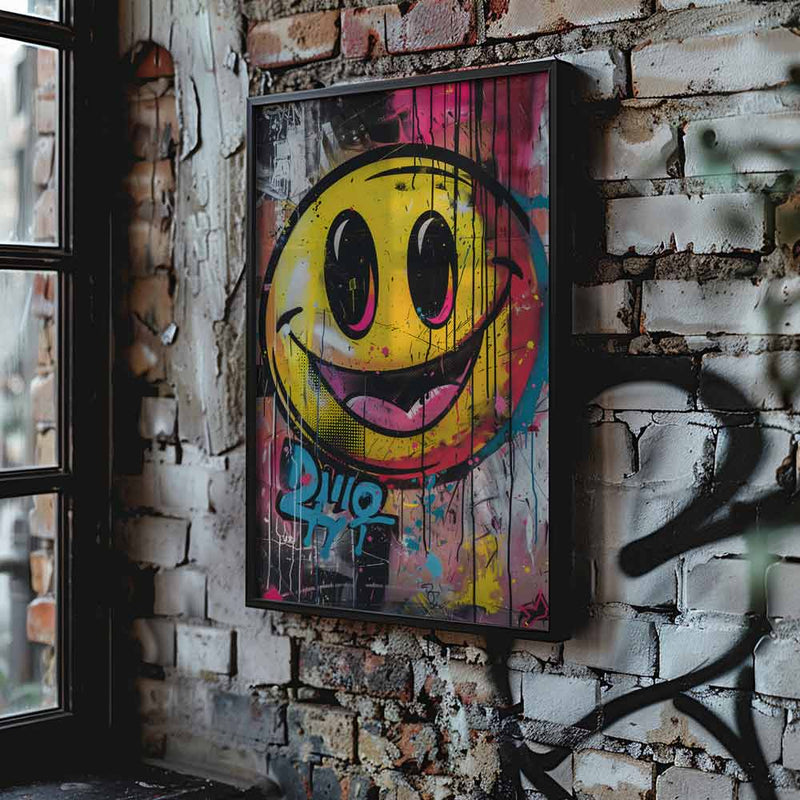 Smiley Face Graffiti Poster