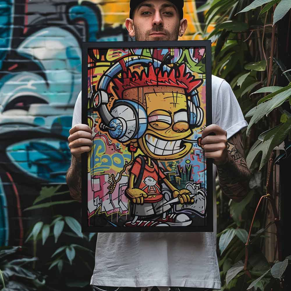 Cartoon Wall Art Graffiti Poster