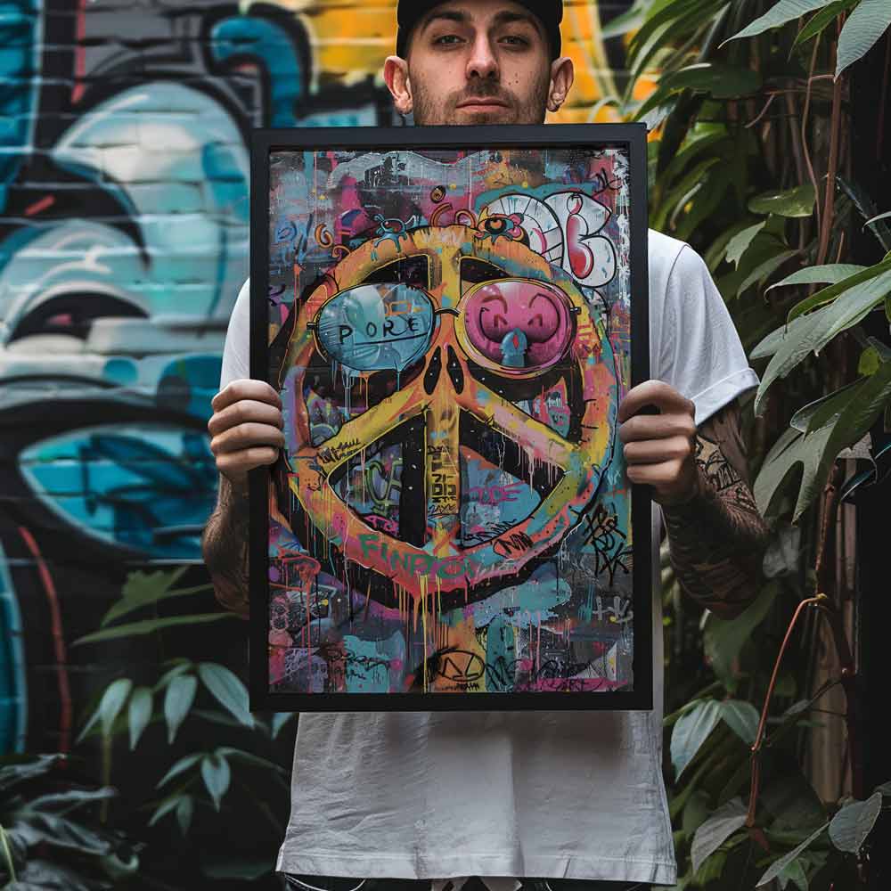 Peace Symbol Graffiti Poster