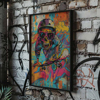 Skeleton Skateboard Graffiti Poster