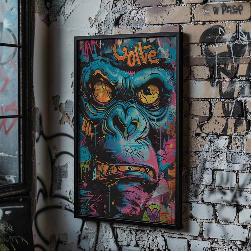 Raging Gorilla Graffiti Poster