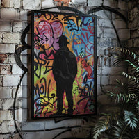 Man Silhouette Street Art Graffiti Poster