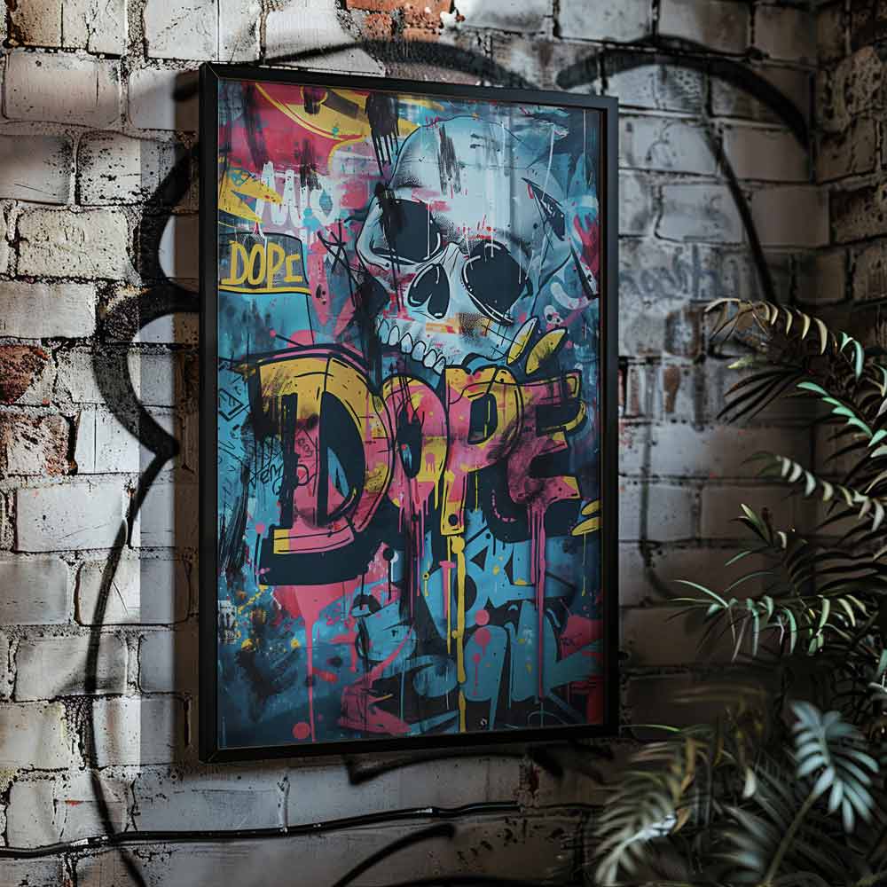 Dope Skull Graffiti Poster