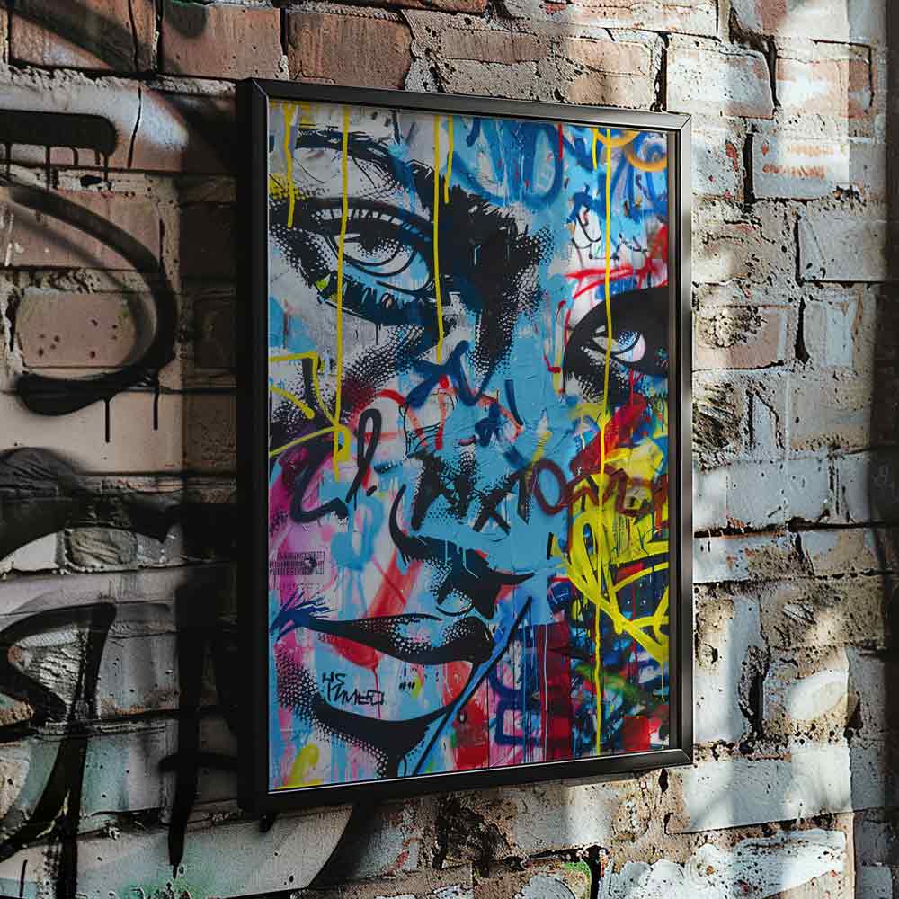 Woman's Face Graffiti Poster