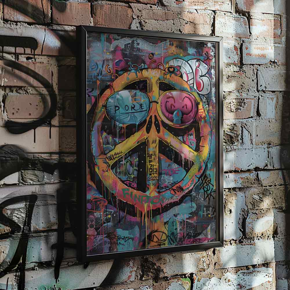 Peace Symbol Graffiti Poster