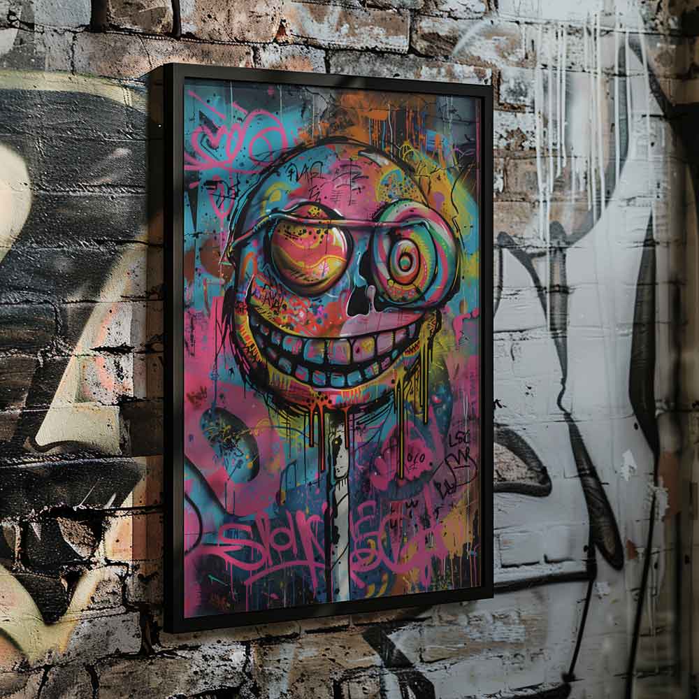 Smiley Lollipop Graffiti Poster