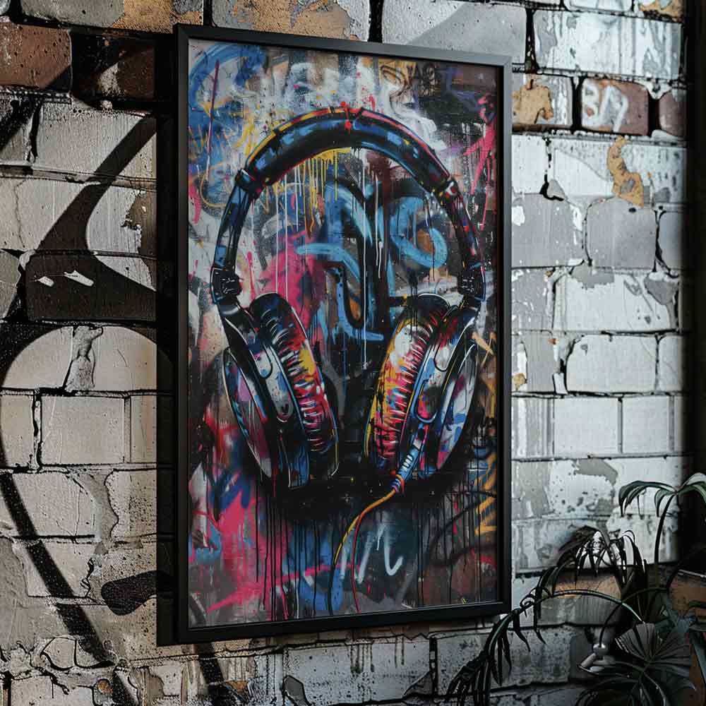 Headphone Graffiti Poster