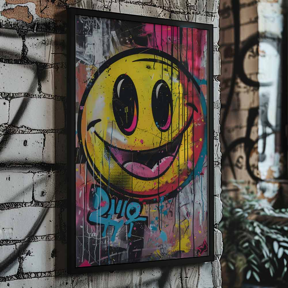 Smiley Face Graffiti Poster