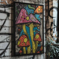 Mystical Mushrooms Graffiti Poster