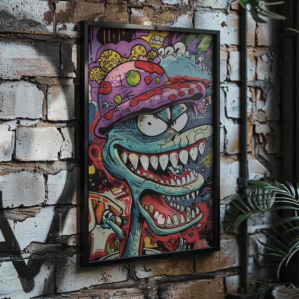 Grin Chaos Graffiti Poster