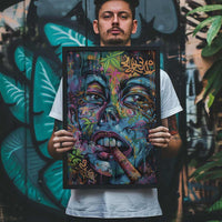 Expressive Face Graffiti Poster