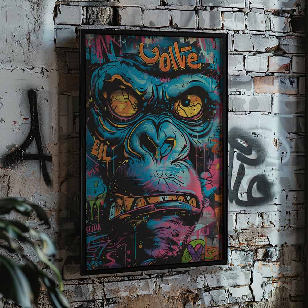 Raging Gorilla Graffiti Poster