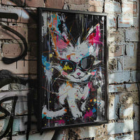 Street-Style Cat Art Graffiti Poster