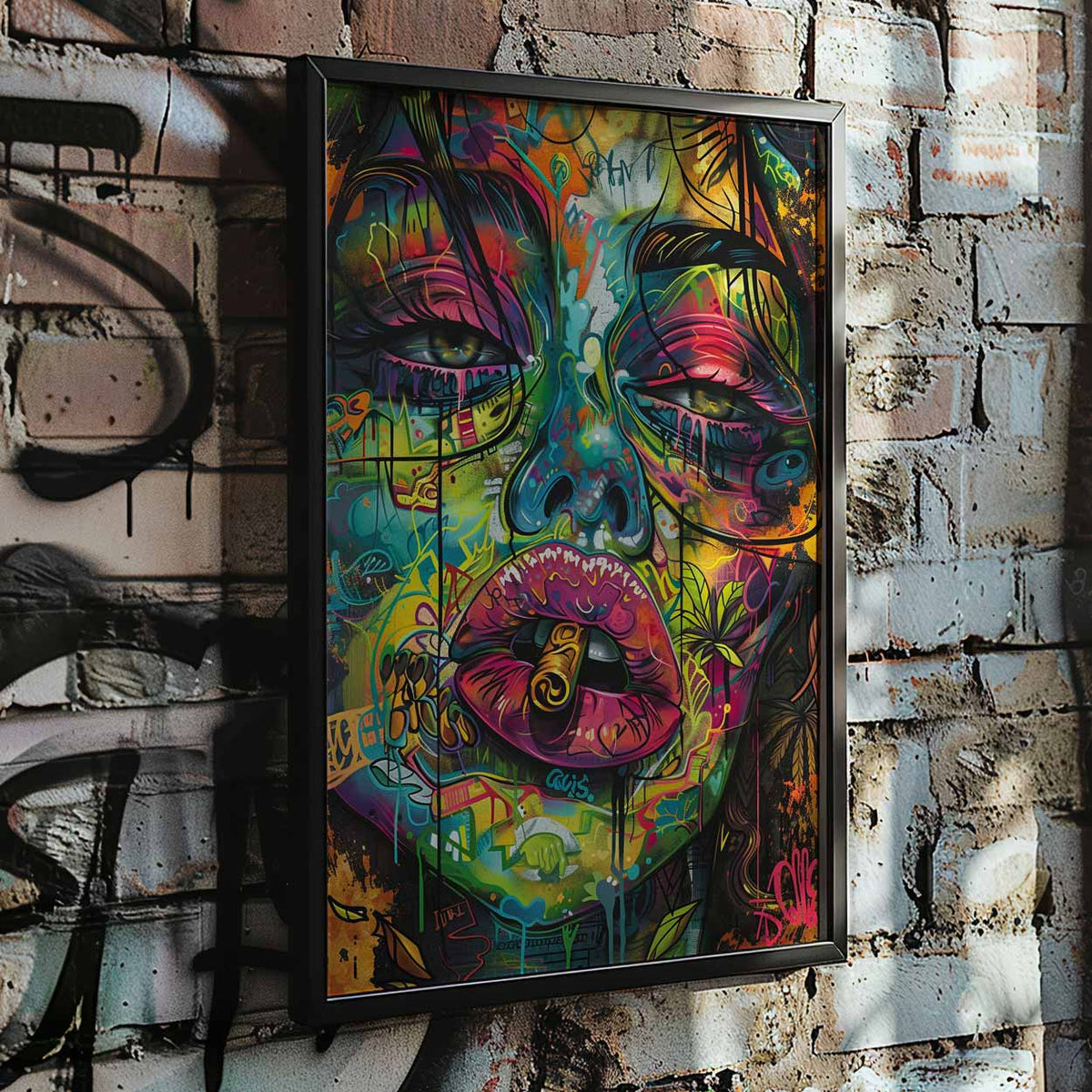 Graffiti Women Blunt Smoker Poster