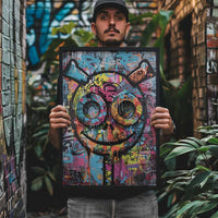 Spray Painted Smiley Graffiti Poster