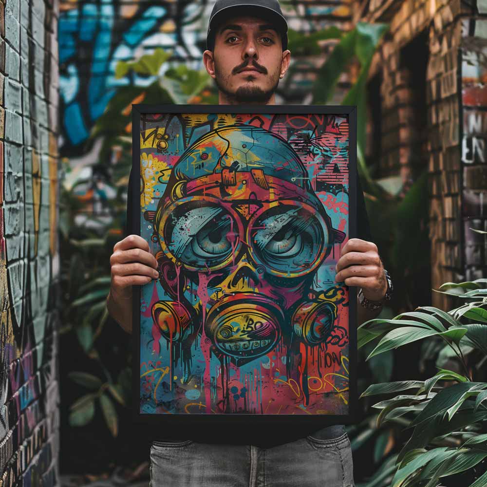 Radiation Mask Graffiti Poster