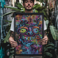 Monster's Face Graffiti Poster