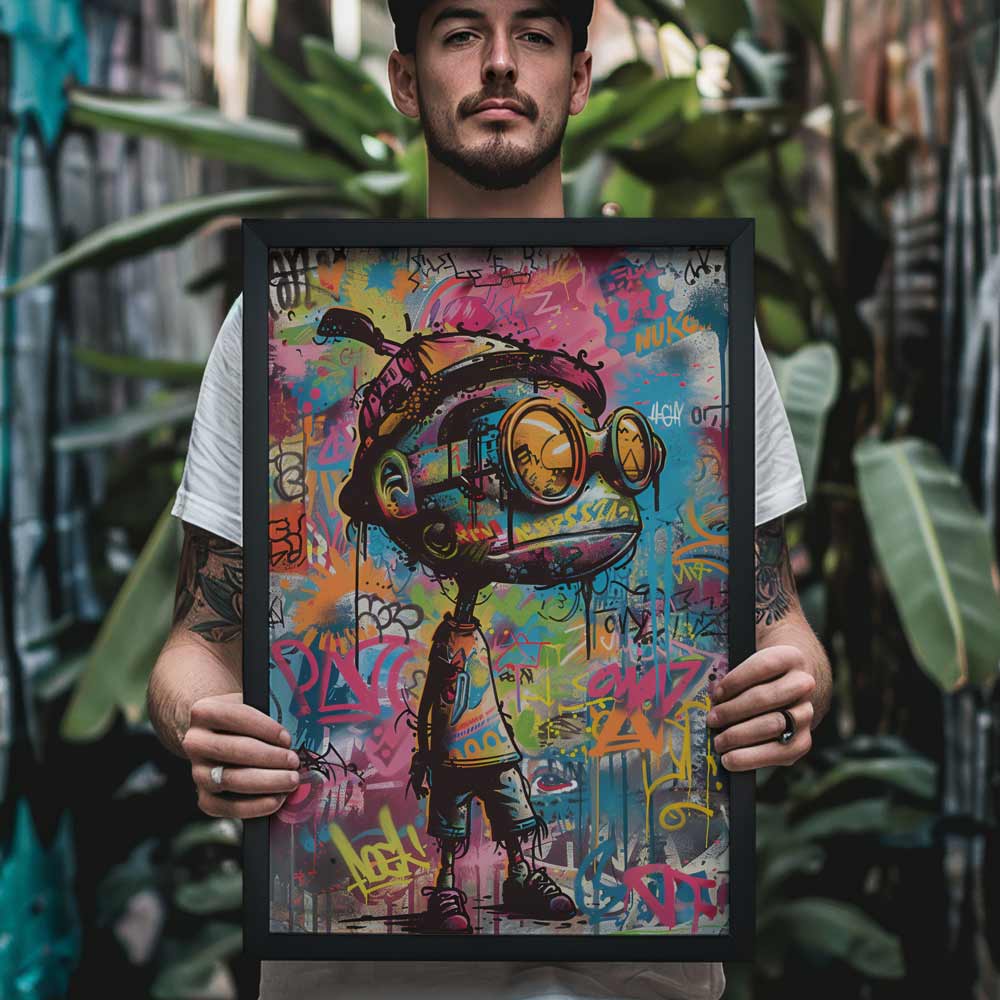 Urban Alien Graffiti Poster