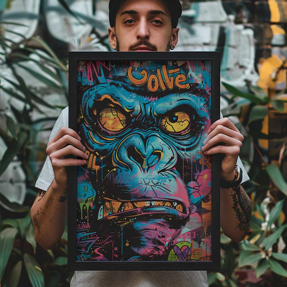 Raging Gorilla Graffiti Poster